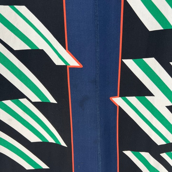 DEREK LAM 10 CROSBY Dress Womens 0 Black Green Geometric Print Silk Strappy Mini - Picture 14 of 16